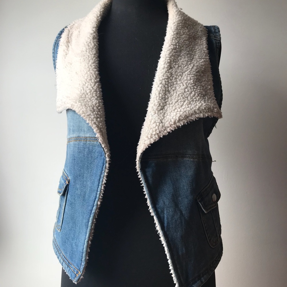 Denim, cropped vest